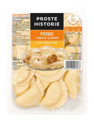 proste historie - fresh pierogi z kapustą i grzybami 360g