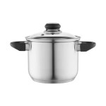 Garnek nierdzewny wysoki 2,3 l 16cm z pokrywą szklaną emilio altom design