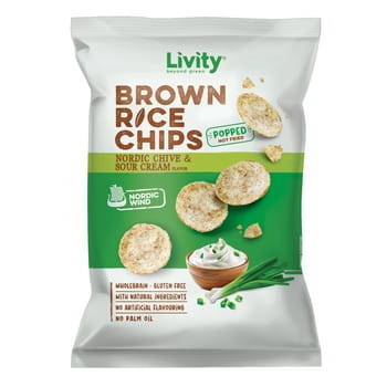 Livity chipsy ryżowe pełnoziarniste o smaku nordyckiego szczypiorku ze śmietaną 60 g faf3464863c6097b60396ffe1e738a0b
