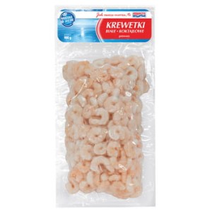Abramczyk krewetki białe vannamei 100-200, gotowane, obrane, bez ogonków, odżyłkowane, bez dodatków 0,9/1 kg