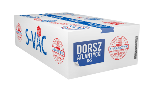 abramczyk dorsz atlantycki filety 5-32+ bez skóry bez dodatków 0% 6,81kg s-vac