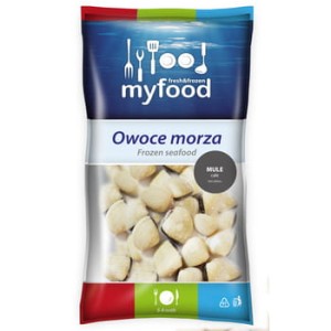 myfood małże wenus całe, w muszli, gotowane, rozmiar: 40-60 szt./kg , glazura: 10%, 900 g/1000 g
