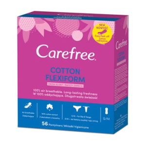 Wkładki higieniczne Carefree Cotton Flexiform 56 szt.