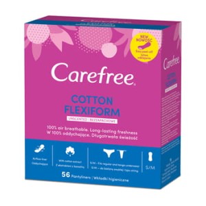 Wkładki higieniczne Carefree Cotton Flexiform Unscented 56 szt.