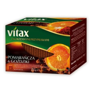 herbata vitax pomarańcza&goździki 15 torebek x 2 g w kopertkach