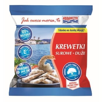 Abramczyk krewetki białe 31-40 surowe bez głowy w pancerzu z ogonkiem z łatwym obieraniem easypeel 10% 450/500 g 1e04747b38d19940d3d5fb3f6aa8436e