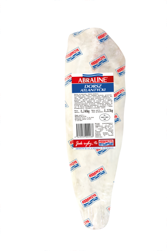abramczyk dorsz atlantycki filety 8-16 bez skóry bez dodatków 10% 4,5/5 kg abraline iwp