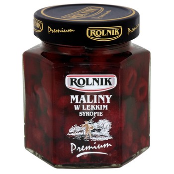 Maliny w lekkim syropie Rolnik 320 g Maliny w lekkim syropie Rolnik 320g