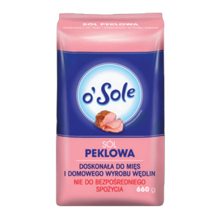 Sól Peklowa doskonała do mięs, nie do bezpośredniego spożycia o'Sole 660 g Sól Peklowa doskonała do mięs, nie do bezpośredniego spożycia o'Sole 660g