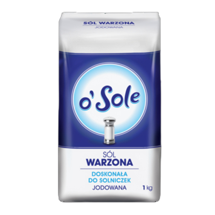 Sól warzona jodowana spożywcza o'Sole 1 kg Sól warzona jodowana spożywcza o'Sole 1kg