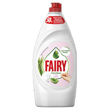 Płyn do mycia naczyń Fairy Sensitive Aloes i jaśmin 900 ml Płyn do mycia naczyń Fairy Sensitive Aloes i jaśmin 900ml