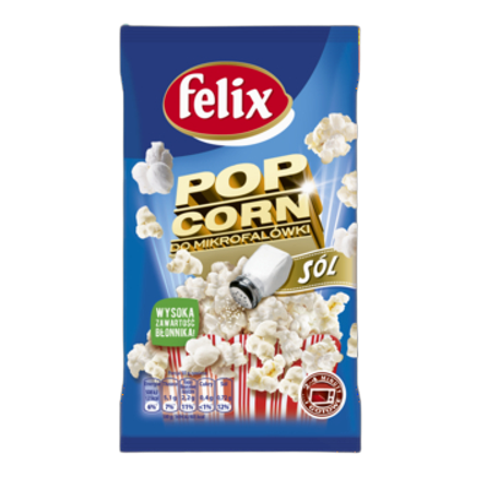 Popcorn do mikrofalówki solony Felix 90 g Popcorn do mikrofalówki solony Felix  90g