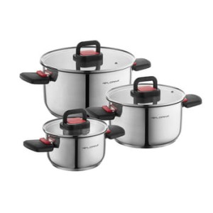 Garnki nierdzewne space komplet 6 elementów Florina