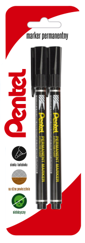 Pentel Foliopis z cienką okrągłą końcówką NF450 - czarny x 2