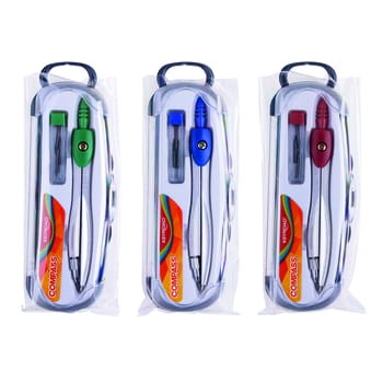 Cyrkiel KEYROAD standard w etui z grafitami mix kolorów 418e1aa68543d2a6d6abbefc731cc535