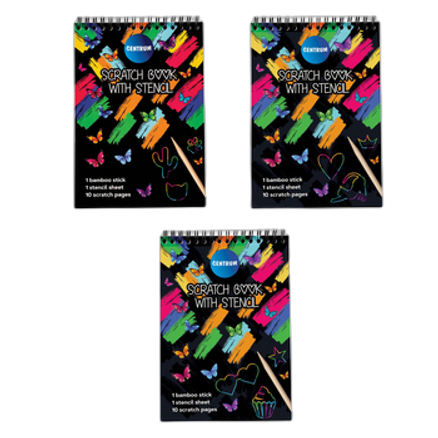 Wydrapywanka 200x140 mm 10-kartkowa z patyczkiem Centrum Wydrapywanka 200x140 mm 10-kartkowa z patyczkiem Centrum