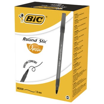 BIC Round Stic długopis czarny pudełko 60 sztuk 6a8bb40720375cefcb90b74cd20aac27
