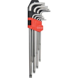 Klucze imbusowe torx, długie t10-t50, 9 części