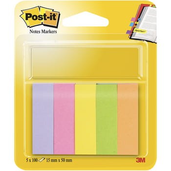 Znaczniki samoprzylepne Post-it®, 5 pastelowych kolorów, 15x50mm,5x100znaczników 334d0fc2b96ceec086839dd33694edd6