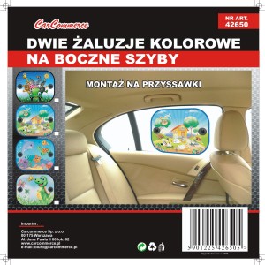 Żaluzje okrągłe kolorowe 2szt. mocowane na przyssawki