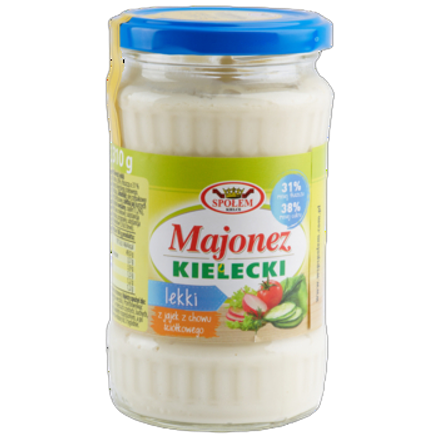Majonez Kielecki lekki z jajek z chowu ściółkowego 310 g Majonez Kielecki lekki z jajek z chowu ściółkowego 310g