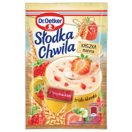 Kaszka manna truskawkowa Słodka Chwila Dr. Oetker 47,5 g Kaszka manna truskawkowa Słodka Chwila Dr. Oetker 47,5g