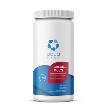 CHLORTIX MULTI tabletki 20 g 1 kg Środek do długotrwałej dezynfekcji wody basenowej Aquastar 421e7853af657f1e35dc1184cae2a434