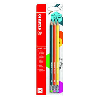 STABILO ołówek 160 z gumką HB mix 3 szt. e1d3eb70886bcdc963d50a2e848c1d8d