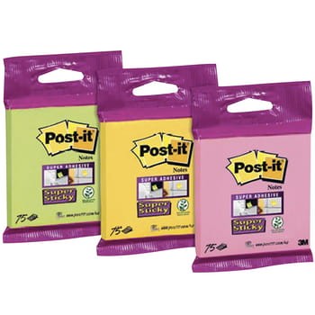 Post-it® Super Sticky karteczki samoprzylepne 76x76 mm, 75 karteczek 7749bd183f05d97b2dfb7079da2264aa