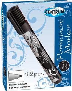 Marker permanentny z okrągłą końcówką czarny x 12 sztuk