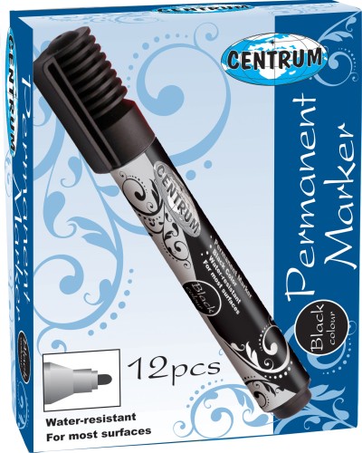 Marker permanentny z okrągłą końcówką czarny x 12 sztuk