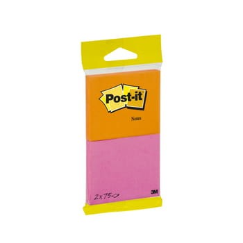 3M Karteczki samoprzylepne Post-it® intensywnie pomarańczowe i różowe,76x63mm,2x75k 77b188df0a145a5556027437c378120c