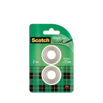 3M Taśma klejąca Scotch® Magic™, niewidoczna na papierze, 2 rolki 19 mm x 7,5 m b25ce67c217ce2efa5d79ef33d2f66ae