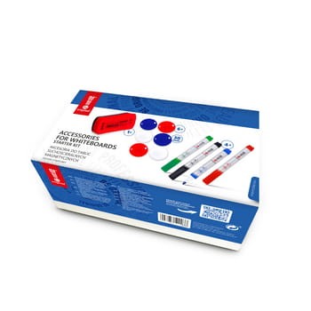 Akcesoria do tablic MemoBe, zestaw zawiera: markery 4 kolory, gąbka magnetyczna, magnesy f 30 mm 6 szt. - Zestaw 3 b8fd56d9686669473884c279ca4dc6b1