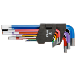 Klucze sześciokątne, kolorowe, zestaw 9 szt.