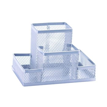 Przybornik na biurko Q-CONNECT Office Set metalowy 4 komory srebrny 7649962ac9652d79d6eb116c496093d2