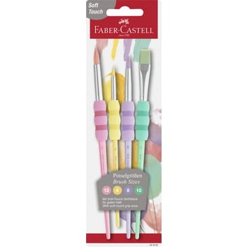 Pędzelki z miękkim uchwytem kolory pastelowe 4 szt. FABER-CASTELL 251c7ff696160ca9f268e779a260833c