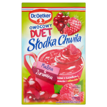Kisiel malina i żurawina z kawałkami owoców Słodka Chwila Dr. Oetker 32 g Kisiel malina i żurawina z kawałkami owoców Słodka Chwila Dr. Oetker 32g