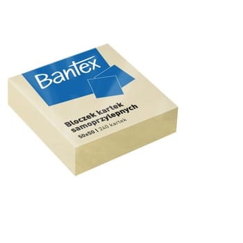 Bloczki mini samoprzylepne Bantex 50x50 mm, 240 kartek, żółte 88812051427f09c594a0386640a1b51b
