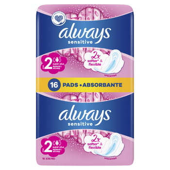 Podpaski Always ze skrzydełkami Sensitive 16szt. Always_Always_Sensitive_podpaski_ze_skrzydelkami_16_szt_43671262_0_350_350.jpg