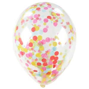 Balony z kolorowym konfetti (5 szt)