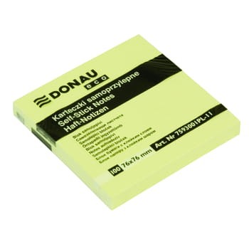 Bloczek samoprzylepny DONAU Eco 76x76mm 100kartek jasnożółty 2e47175fbf73e4b098683532d9e6013b