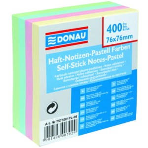 Kostka samoprzylepna Donau 76x76 mm 1x400 pastel