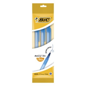BIC Round Stic Classic długopis niebieski opakowanie 3 sztuki cb359b333d84cbf7dc54bcef76607228