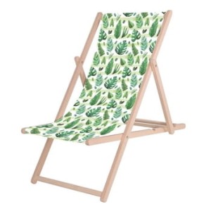 Springos Składany leżak drewniany DC0010 liście