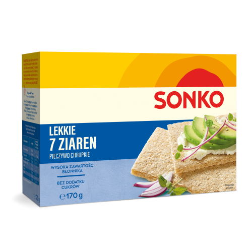 Pieczywo chrupkie lekkie 7 ziaren Sonko 170 g Pieczywo chrupkie lekkie 7 ziaren Sonko 170g