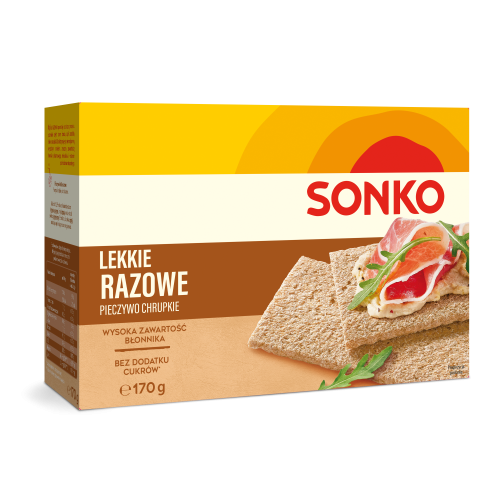 Pieczywo chrupkie lekkie razowe Sonko 170 g Pieczywo chrupkie lekkie razowe Sonko 170g