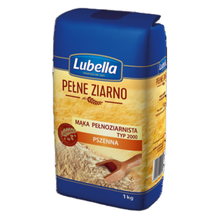 Mąka pełnoziarnista pszenna typ 2000 Pełne Ziarno Lubella 1 kg Mąka pełnoziarnista pszenna typ 2000 Pełne Ziarno Lubella 1 kg
