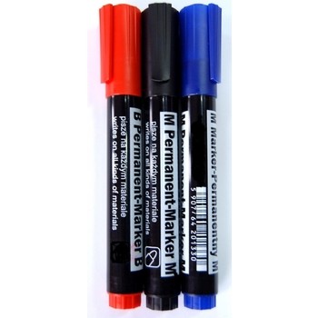 Marker permanentny 3 sztuki ścięta końcówka Marker permanentny 3 sztuki ścięta końcówka