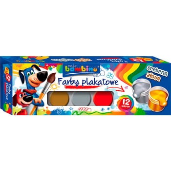 Bambino farby plakatowe 12 kolorów 20 ml + trzynasty kolor 77816d3fadfa819d52573521591982d4